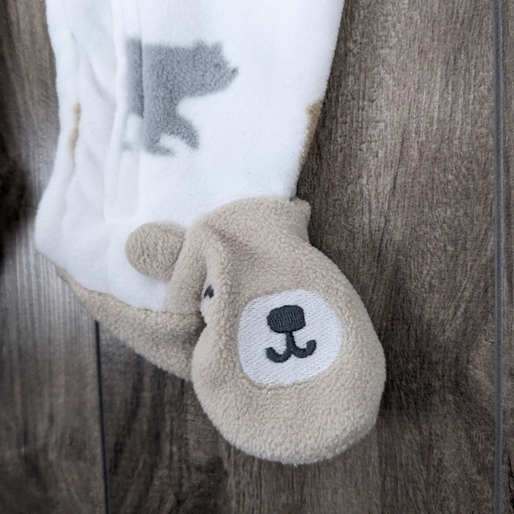Carter's Fleece Onesie Sleeper 6 month Bear Print - Picture 5 of 8